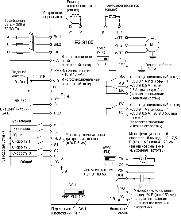 Схема подключения Веспер E3-9100